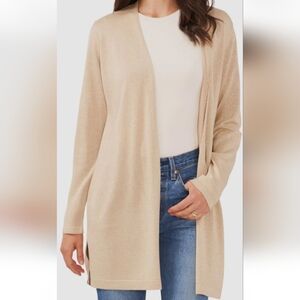 Sam & Jess Women's Gold Shine Open-Front Cardigan Sweater Size XL